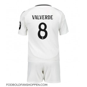 Real Madrid Federico Valverde #8 Hjemmebanetrøje Børn 2024-25 Kortærmet (+ Korte bukser)